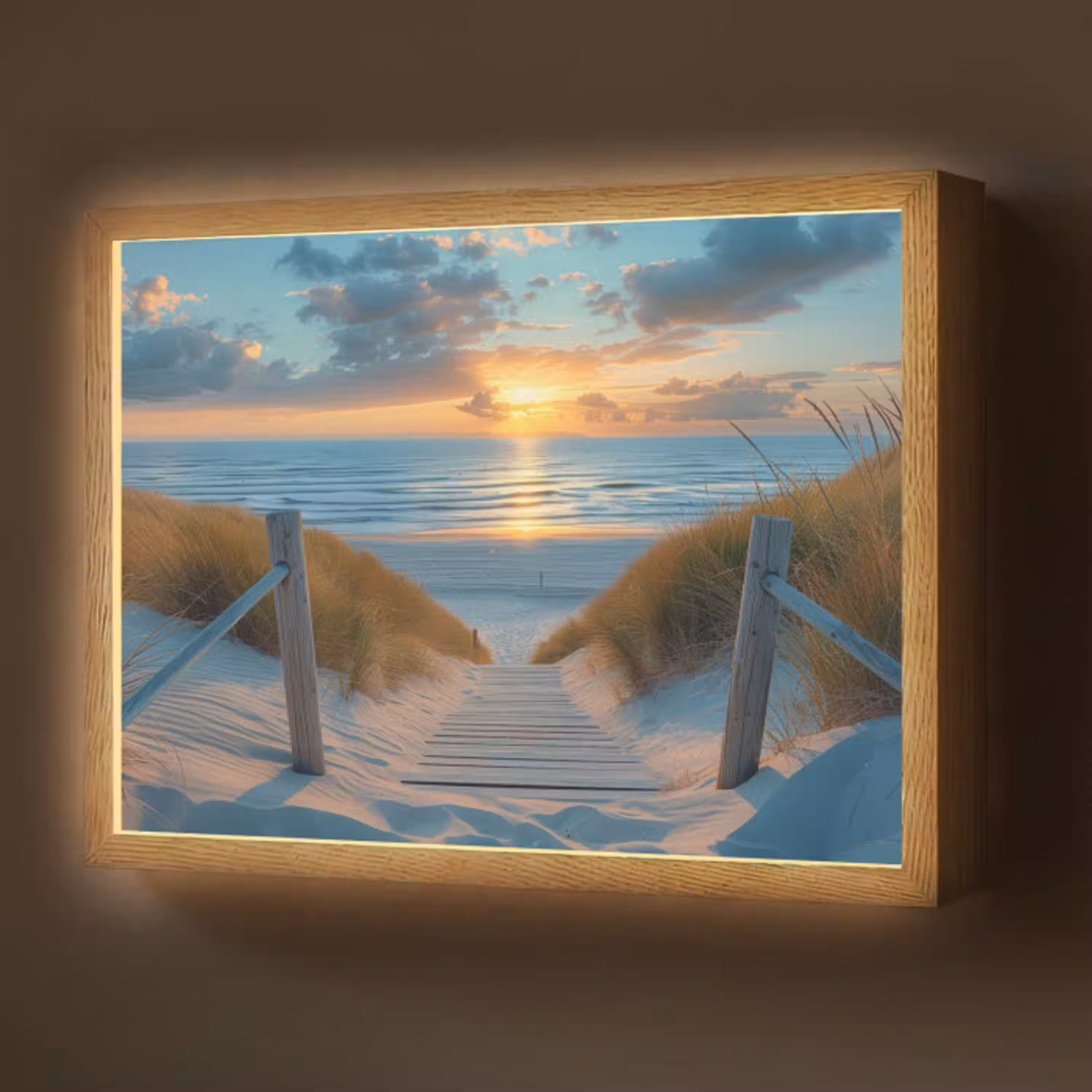 Zonsondergang - Strand - Zomer - Landschap Light Box met batterij (Wandlamp) middel -z3d_website