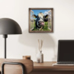 Doorkijk - Koe - Weiland - Dieren - Natuur aluminium wit klein -sfeer5