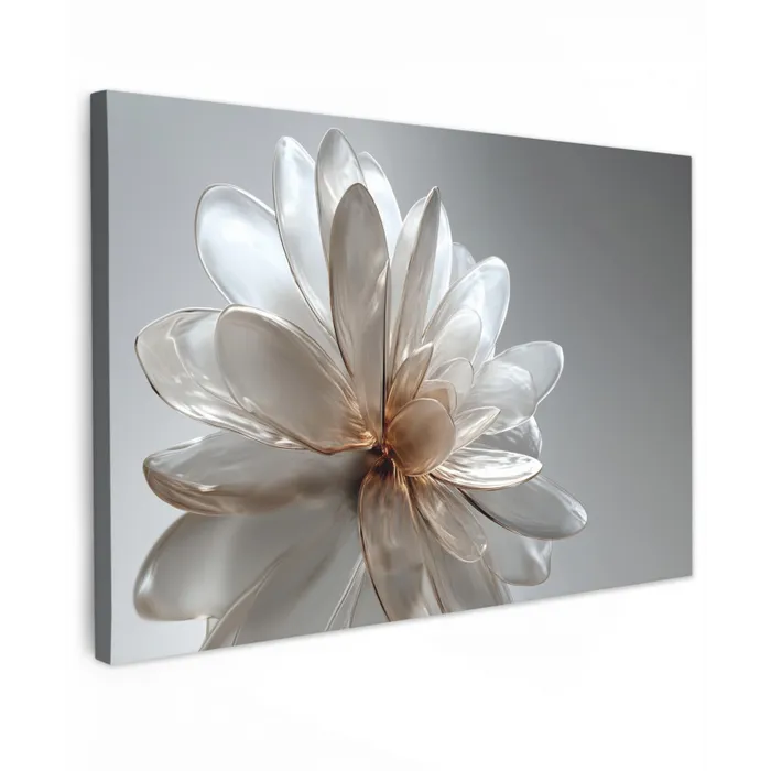 Bloem - Wit - Neutraal canvas 2cm klein -z3d