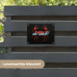 Krab - Rood - Neon - Quote tuinposter los doek klein -sfeer3