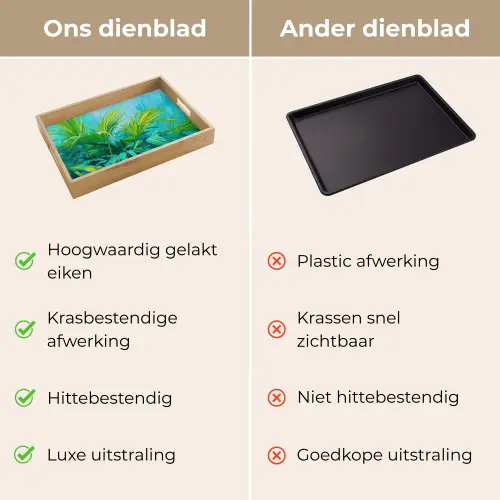 Bladeren - Groen - Schilderij - Abstract Dienblad Rechthoek middel -USP_VergelijkingNL
