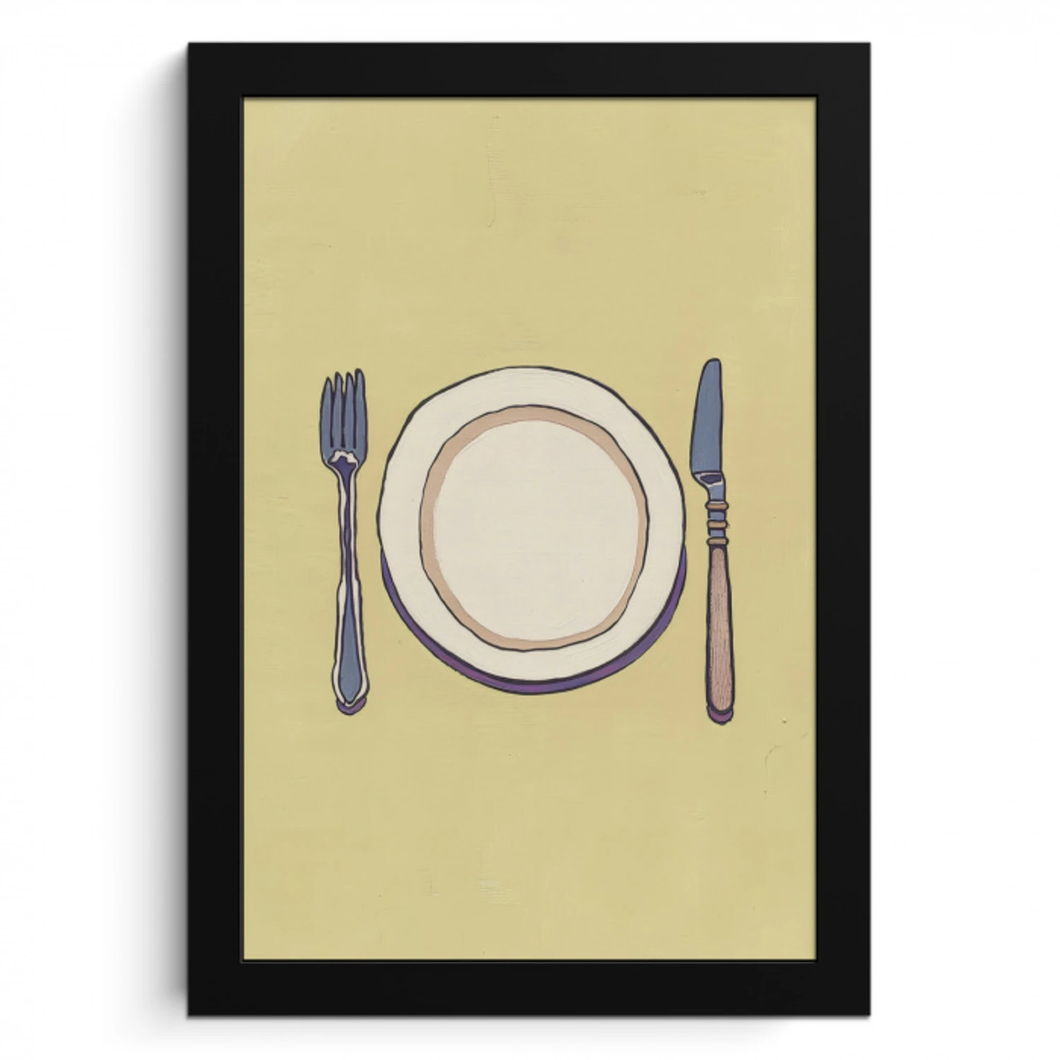 Illustratie - Bord - Bestek - Beige KitchenYeah - Keuken - Fotolijst klein -3d