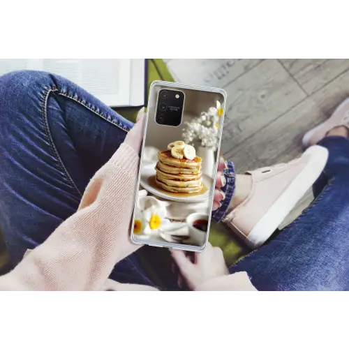 Pannenkoeken - Banaan - Siroop - Wit - Beige Telefoonhoesje Samsung Galaxy S10 Lite klein -handS10Lite