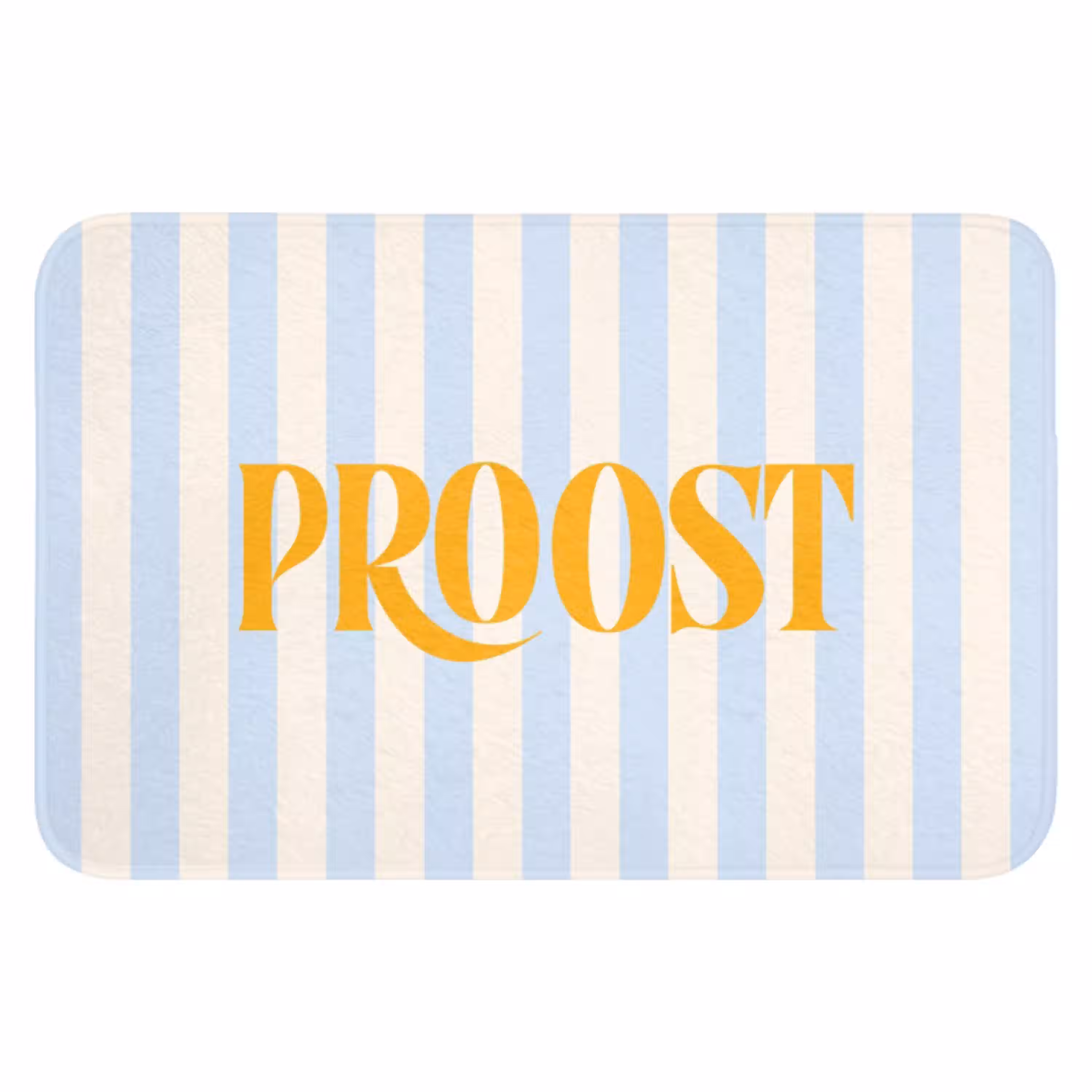 Oranje - Blauw - Strepen - Proost WCmat klein -3d