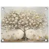 Boom - Beige - Goud - Verflook - Grijs tuinposter los doek klein -3d