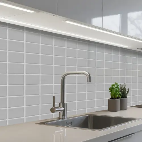 Mozaïek - Tegels - Grijs keuken achterwand 2 middel 871 -3d_schuin