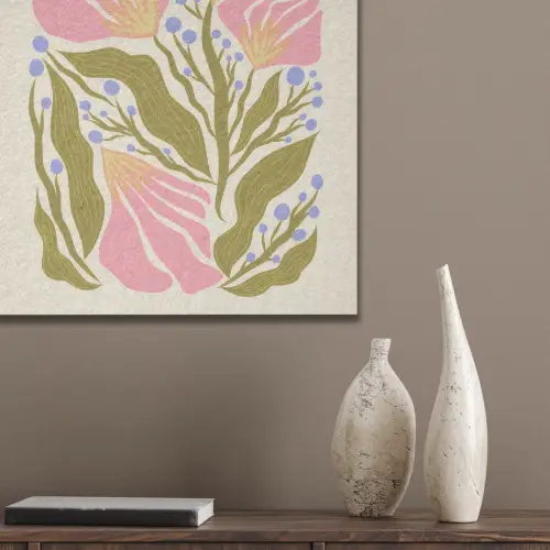 Bloemen - Bladeren - Abstract - Roze PET vilt klein -sfeer6_closeup