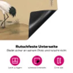 Kraanvogels - Water - Beige Inductie beschermer vinyl 3mm klein -zzzzzzz-lf-onderkant