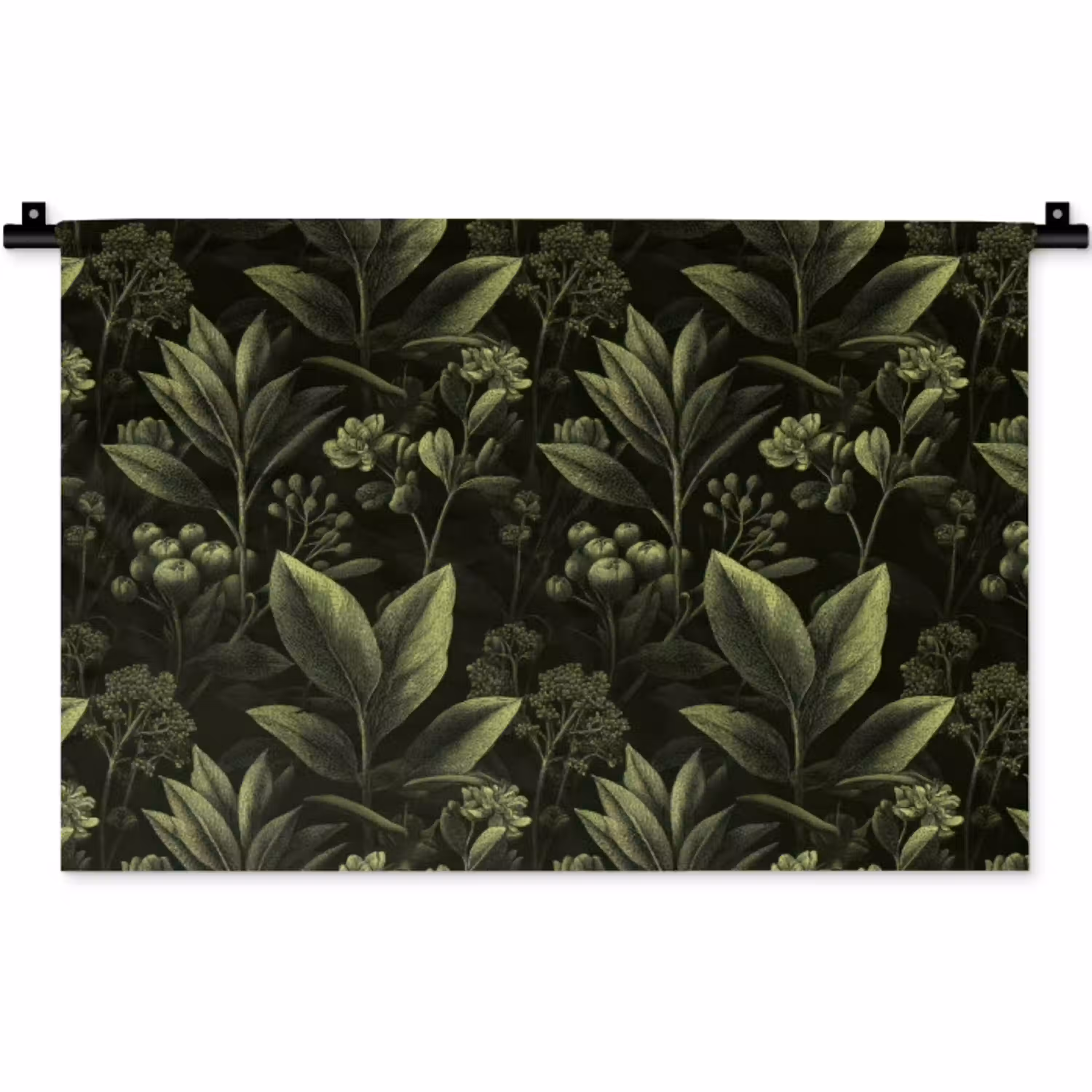 Klassiek - Donker - Botanisch - Planten Wandkleed katoen klein 269 -zz3d