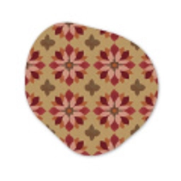 Bloemen - Retro - Groen Wandcirkel Organisch Aluminium middel 851 -3d