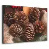 Dennenappels - Boom - Winter - Natuur - Bruin Textielframe zwart klein -3d