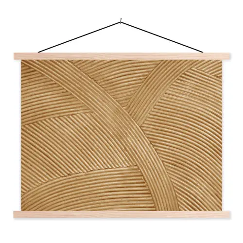 Structuren in rotan uit de natuur textielposter latten blank klein -3d