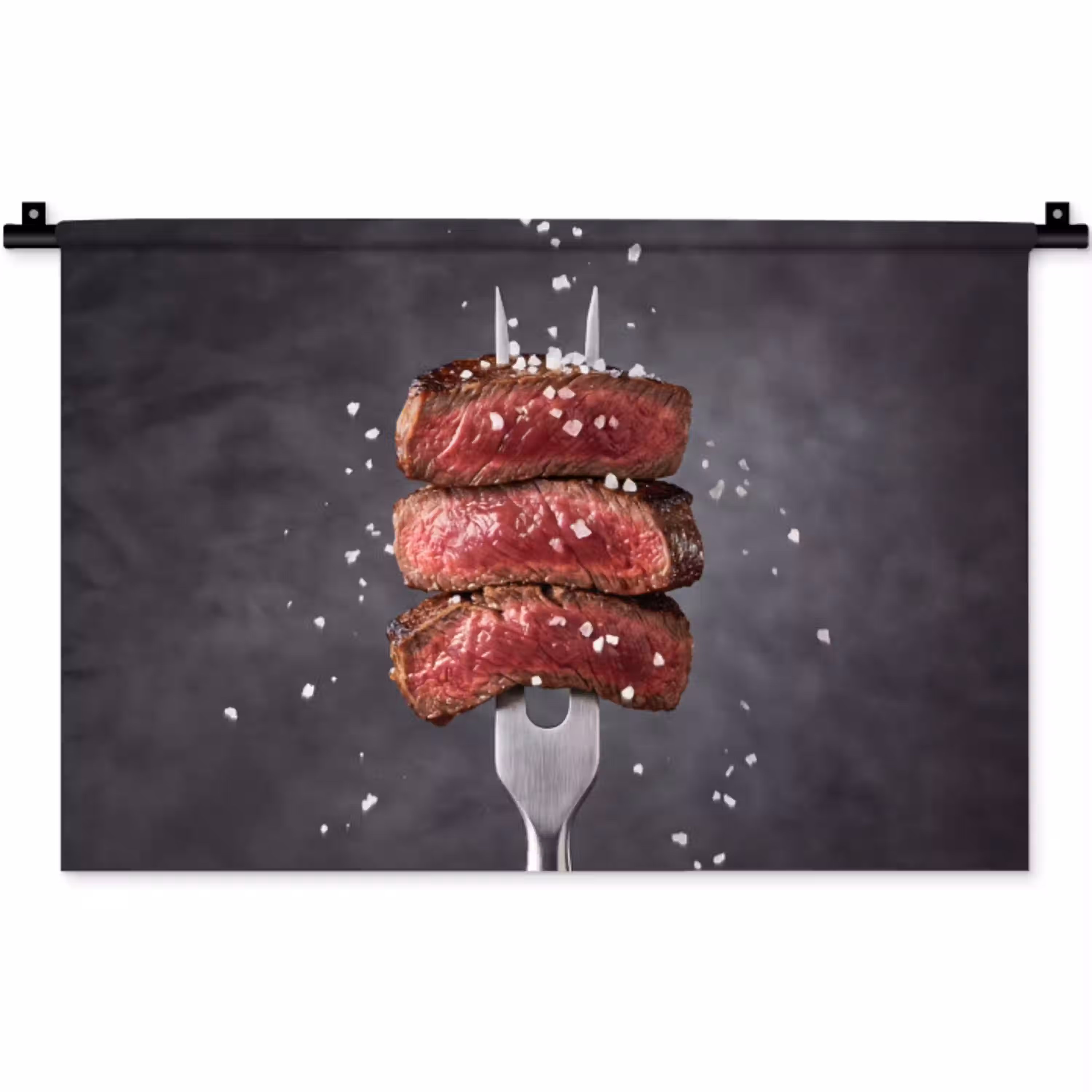 Eten - Vlees - Zout Wandkleed katoen klein -zz3d