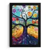 Kunst - Levensboom - Bloemen - Hippie fotolijst zwart zonder passe partout klein -3d