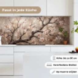 Bloesem - Takken - Schilderij - Beige - Serene keuken achterwand 2 middel -sfeer4_DE