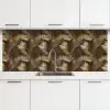 Tropisch - Bladeren - Goud keuken achterwand 2 middel 871 -3d