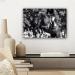 Springen - Paard - Zwart - Wit canvas 2cm klein -sfeer6
