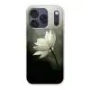 Wit - Lotus - Donker - Bloem Telefoonhoesje iPhone 17 Pro klein -3d