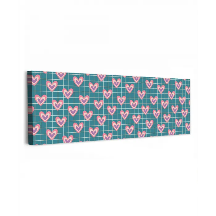 Hartjes - Raster - Patroon - Blauw canvas 2cm klein 828 -z3d