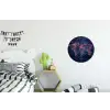 Wereldkaart - Futuristisch - Oranje Wandcirkel aluminium klein -kinderkamer