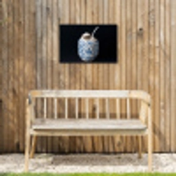 Kokosnoot - Eten - Delfts blauw - Drinken Tuinposter op houten frame 2 cm dik klein -sfeer4