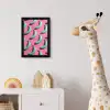 Bananen - Patroon - Blauw - Roze fotolijst zwart zonder passe partout klein -usfeer4_kinderkamer