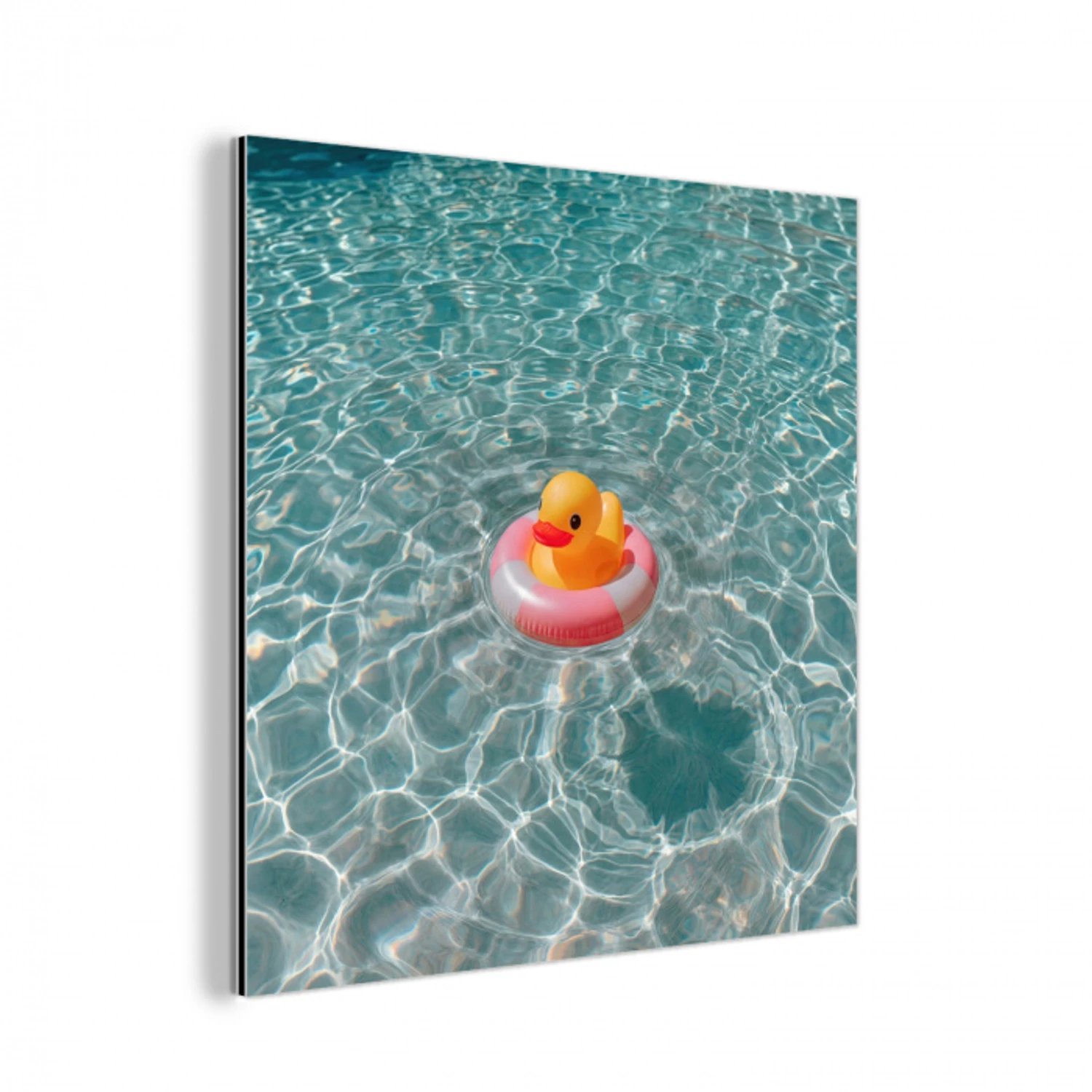 Badeend - Zwemband - Geel aluminium wit klein -3d