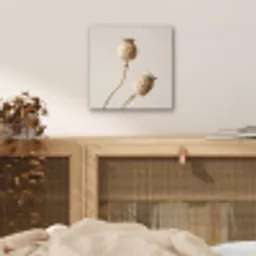 Papaverbollen - Droogbloemen - Minimalistisch - Beige - Rustig aluminium wit klein -sfeer3