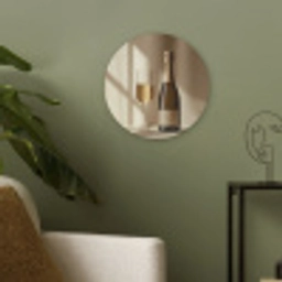 Champagne - Beige - Schaduw - Bubbels Akoestische PET Vilt - Rond klein -sfeer2
