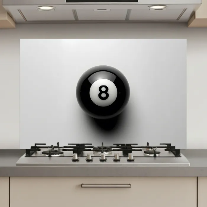 Biljartbal - Getal - Acht - Wit keuken achterwand spatscherm klein -3d_website