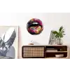Lippen - Graffiti - Expressief Wandcirkel aluminium klein -kantoor