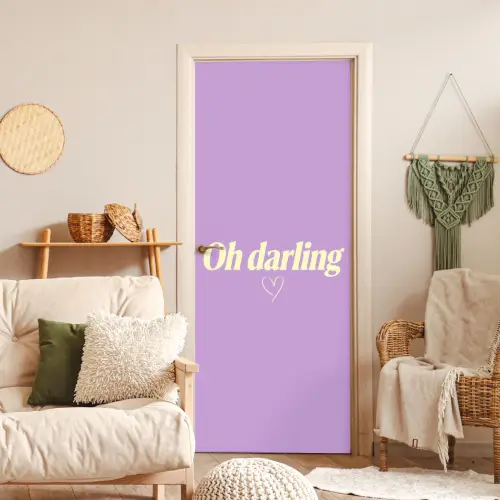 Oh darling - Hart - Paars deurposter klein -sfeer2