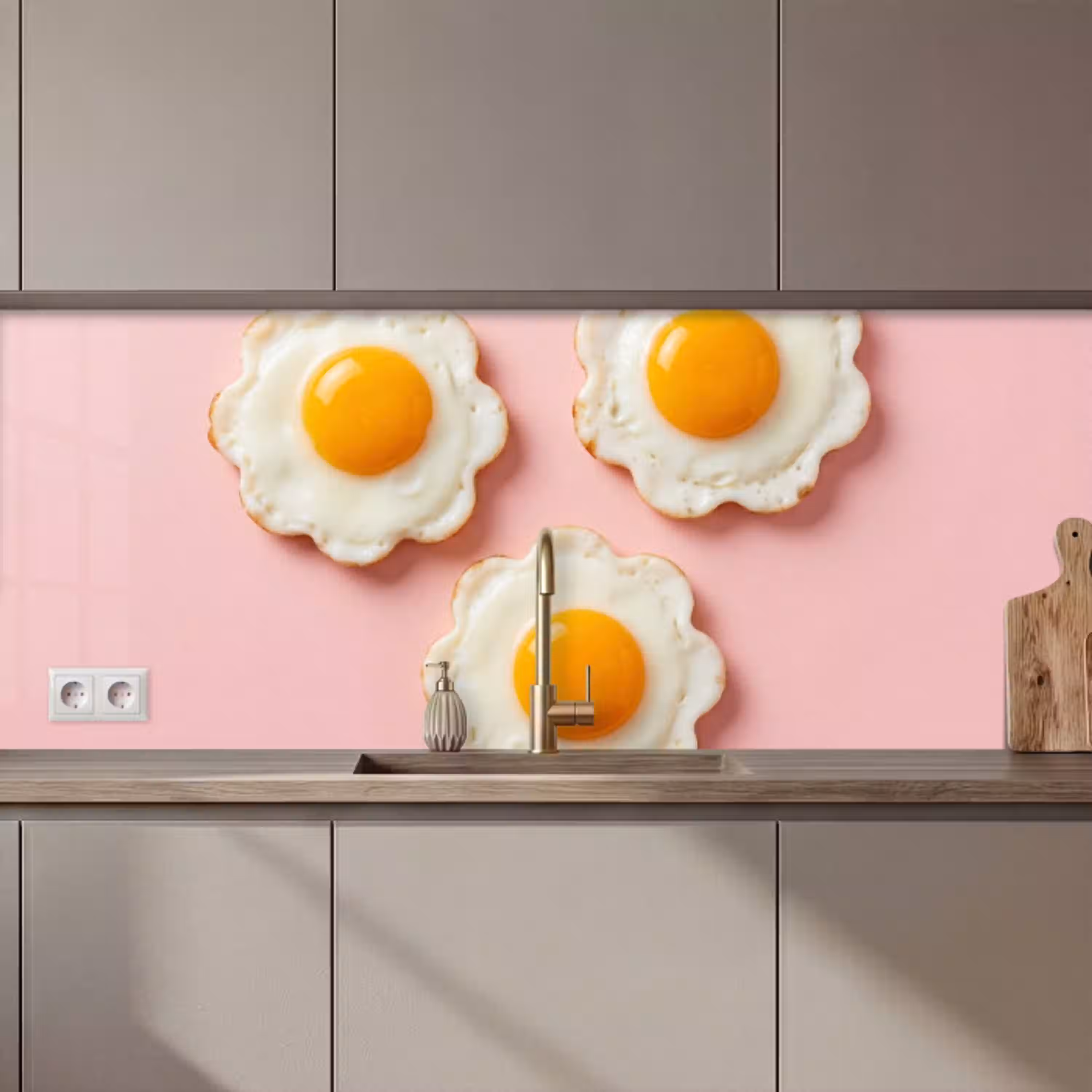 Eieren - Bloem - Roze keuken achterwand 2 middel zz_3dshopping