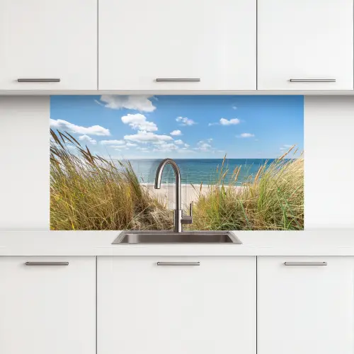 Duin - Gras - Zee - Strand keuken achterwand 2 middel -3d