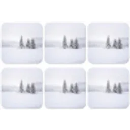 Fijnsparren - Sneeuw - Winter - Landschap - Stilte onderzetter kurk middel -zkaufland3dotto