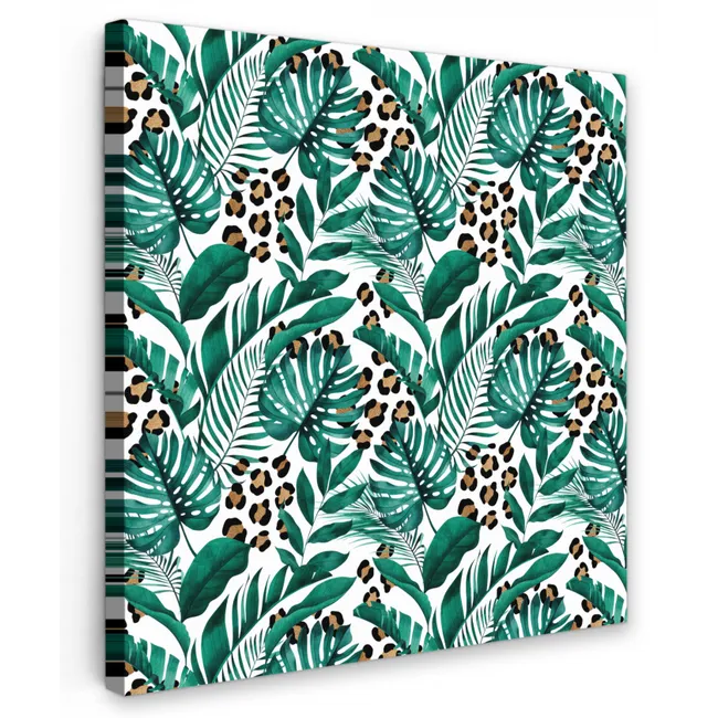 Bladeren - Tropisch - Jungle Tuinposter op houten frame 2 cm dik klein -3d