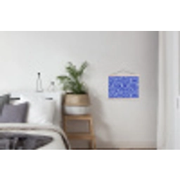 Zebra - Patroon - Kobalt - Blauw textielposter latten blank klein 122 -woonkamer