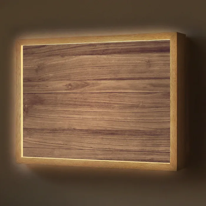 Houtlook - Bruin Light Box met batterij (Wandlamp) middel -z3d_website