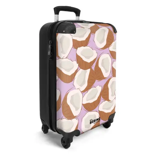 Summer memories - Kokosnoten op een lila achtergrond NBS - Handbagage koffer - Kinderen Unisex middel -productfoto_3d