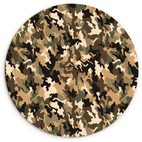Woestijnkleur - Natuurlijk - Camouflage Wandcirkel plexiglas klein 852 -3d