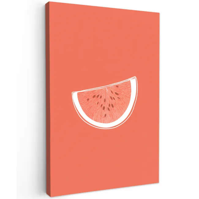 Watermeloen - Lijnen - Koraalrood canvas 2cm klein -z3d