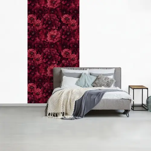 Dahlias - Bloemen - Rood fotobehang vinyl groot 64 -slaapkamer