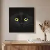 Kat - Zwart - Dieren - Natuur Textielframe zwart klein -sfeer2