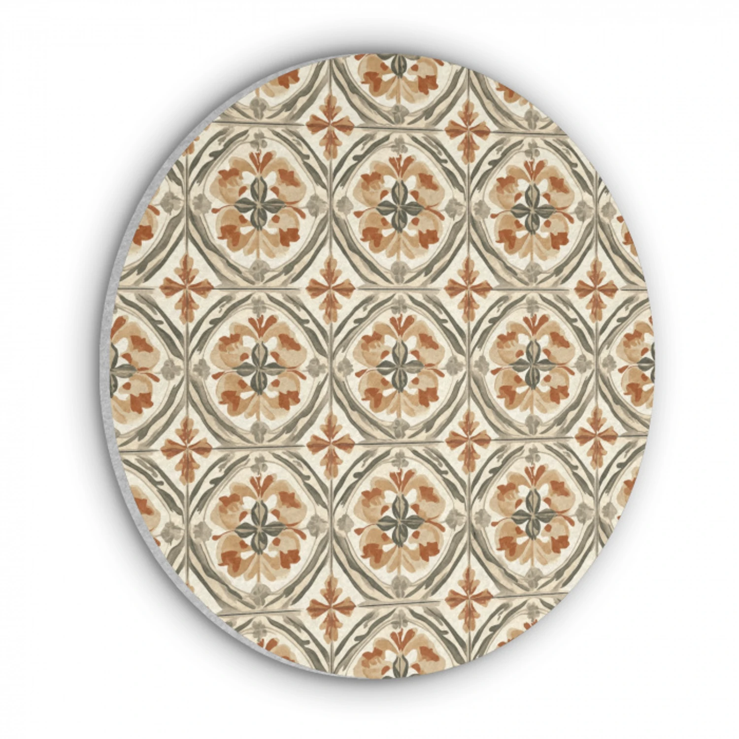 Elegant - Antiek - Kleurrijk Akoestische PET Vilt - Rond klein 838 -3d