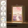 Lavendelveld - Huis - Paars Light Box met kabel (Tafellamp) klein -USP_NL