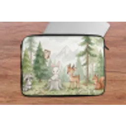 Bos - Dieren - Groen laptophoes neopreen klein -tafel