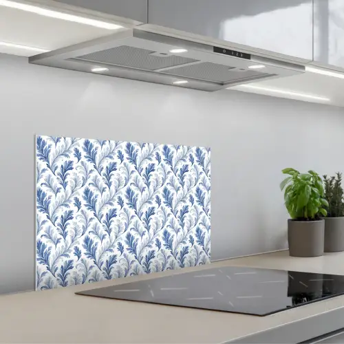 Frans - Citroen - Bladeren  - Blauw keuken achterwand spatscherm klein 900 -3d_schuin