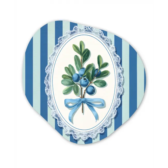 Illustratie - Bessen - Blauw - Strepen Wandcirkel Organisch Forex 3mm klein -3d