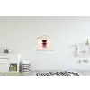Harmonieus - Symmetrisch - Rood textielposter latten blank klein -kinderkamer