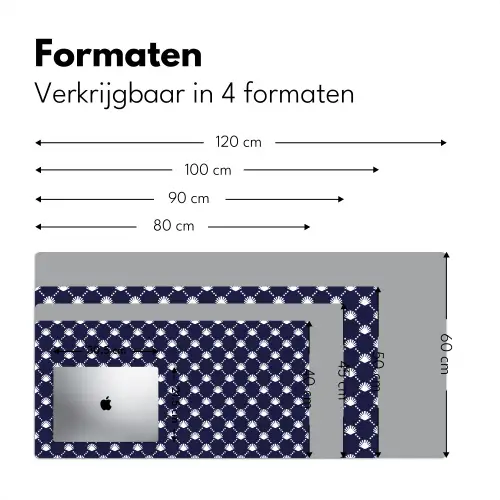 Oceaan - Schelp - Blauw - Wit Muismat XXL klein 681 -sfeer5